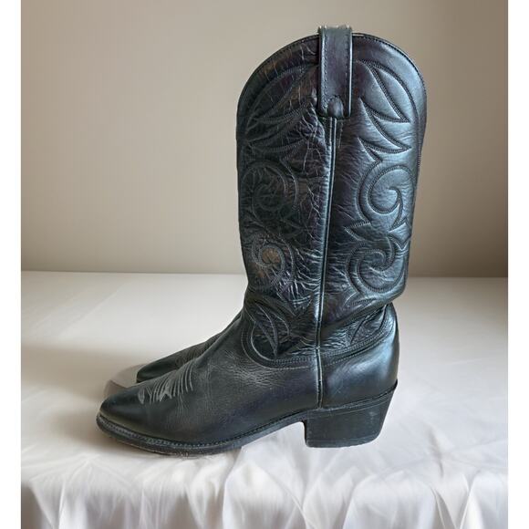 Vintage Mens Acme 16105 Black Cowboy Boots Size 10 D main image 4